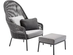 Loop Set 2-teilig Lounge Sessel Hochlehner & Hocker anthracite