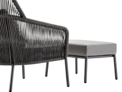 Loop Set 2-teilig Lounge Sessel Hochlehner & Hocker anthracite