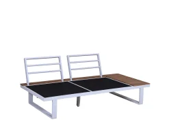 Loungemöbel Set Ecke Lagoni Holz Alu weiß