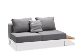 Lounge Möbel Set Katamaran Alu Teak 5-teilige Ecklounge white