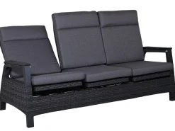 Loungeset Chalet 5-teilig multifunktional Alu Geflecht mix-grey