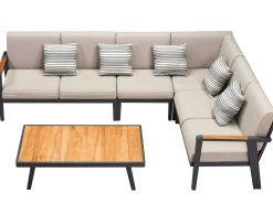 Loungeset Ecke Regency 5-teilig Alu-Teak