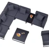 Loungeset Emerald modular 8-teilig mit Outdoorpolster Dark grey