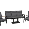 Loungeset Fairfield 5-teilig multifunktional Aluminium Rope Teak