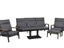 Loungeset Fairfield 5-teilig multifunktional Aluminium Rope Teak