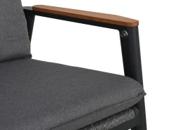 Loungeset Fairfield 4-teilig verstellbar Aluminium Rope Teak