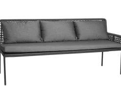Loungeset Greta Dining Ecke links Alu anthrazit Synthetikfaser platin