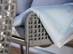 Loungeset Greta Dining Ecke links Alu anthrazit Synthetikfaser platin