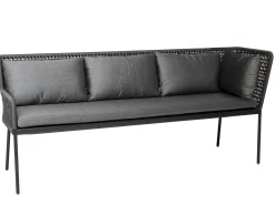 Loungeset Greta Dining Ecke links Alu anthrazit Synthetikfaser platin