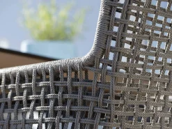 Loungeset Greta Dining Ecke links Alu anthrazit Synthetikfaser platin