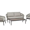 Lounge Set Luzern 4-teilig Alu anthrazit Rope cream