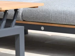 Lounge Set Memphis 4-teilig Alu matt royal grey Teak
