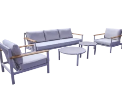 Lounge Set Resonance 5-teilig Aluminium Rope graubeige