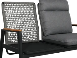 Loungesofa 2-Sitzer verstellbar Savoy Aluminium Rope Teak