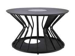 Lounge Tisch Cosilumia round black mit Solar LED Ø70x41cm