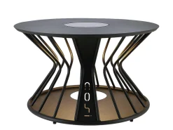 Lounge Tisch Cosilumia round black mit Solar LED Ø70x41cm