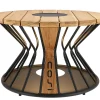 Lounge Tisch Cosilumia round Teak black mit Solar LED Ø70x41cm