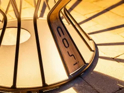 Lounge Tisch Cosilumia round Teak black mit Solar LED Ø52x60cm