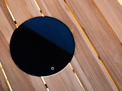 Lounge Tisch Cosilumia round Teak black mit Solar LED Ø52x60cm