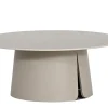 Loungetisch Ronda Ø90cm Alu Graubeige Platte Sintered Stone