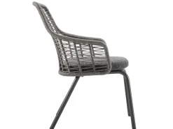 Luuna Stapelsessel Alu anthracite String-Flex anthracite Sitz-Polster Bombay anthracite