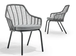 Luuna Stapelsessel Alu anthracite String-Flex anthracite Sitz-Polster Bombay anthracite