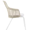 Luuna Stapelsessel Alu white String-Flex sand Sitz-Polster Bombay cream