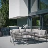 Marla Dining Lounge Set 2-teilig Alu anthrazit Kordel salt