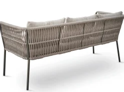 Marla Dining Lounge Set 2-teilig Alu anthrazit Kordel salt