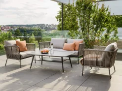 Marla Lounge-Sessel Alu anthrazit Kordel salt
