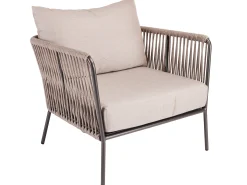 Marla Lounge-Sessel Alu anthrazit Kordel salt