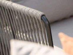 Marla 2-Sitzer Lounge-Sofa Alu anthrazit Kordel salt