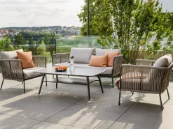 Marla 2-Sitzer Lounge-Sofa Alu anthrazit Kordel salt