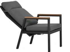 Move Relaxsessel Catania Alu anthrazit mit Teak-Armlehnen