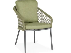 Nappa Dining Chair Rope matt royal grey Macramé weaving