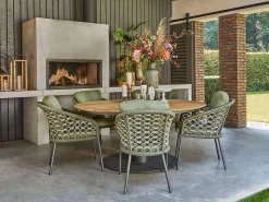 Nappa Dining Chair Rope matt royal grey Macramé weaving