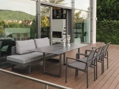 New Holly Dining Lounge anthrazit mit Auflage seidengrau