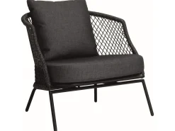 Odea Lounge Sessel schwarz matt Kordel pepper