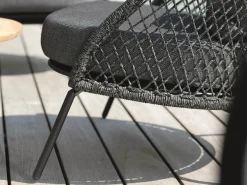Odea Lounge Sessel schwarz matt Kordel pepper