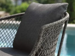 Odea Lounge Sessel schwarz matt Kordel pepper