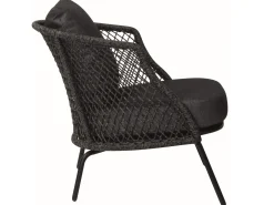Odea Lounge Sessel schwarz matt Kordel pepper