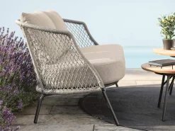 Odea Lounge Sessel schwarz matt Kordel salt