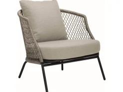 Odea Lounge Sessel schwarz matt Kordel salt