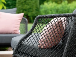 Odea 2-Sitzer Lounge Sofa schwarz matt Kordel pepper