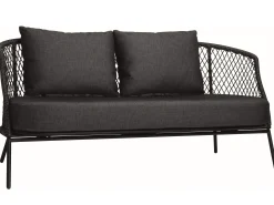 Odea 2-Sitzer Lounge Sofa schwarz matt Kordel pepper