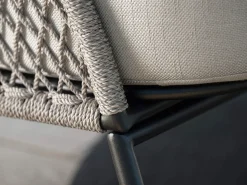 Odea 2-Sitzer Lounge Sofa schwarz matt Kordel salt