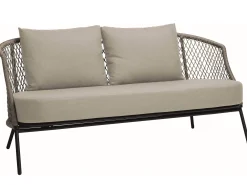 Odea 2-Sitzer Lounge Sofa schwarz matt Kordel salt