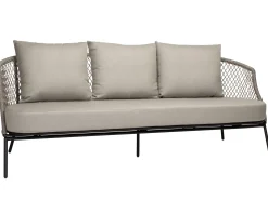 Odea 3-Sitzer Lounge Sofa schwarz matt Kordel salt