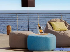 Outdoor Hocker Rondo large Ø80cm Stoff Lounge