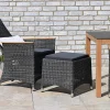 Polyrattan Gartenhocker Long Island stone